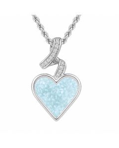 LifeStone® Ribboned Heart Cremation Ashes Memorial Pendant