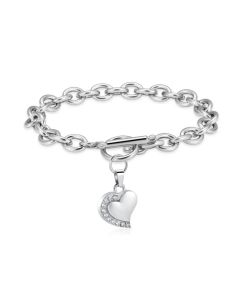 Shimmer Heart - Stainless Steel Cremation Ashes Jewellery Bracelet
