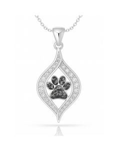 LifeStone™ Teardrop Ribbon Paw Cremation Ashes Pendant