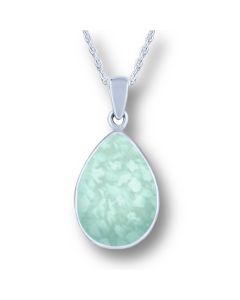 LifeStone™ Perfect Teardrop Cremation Ashes Pendant-Aquamarine-Sterling Silver