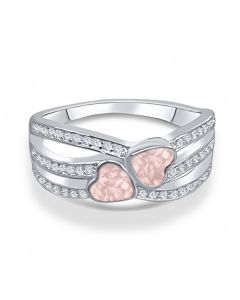 LifeStone™ Ladies Unity Hearts Cremation Ashes Ring
