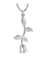 Rose - Stainless Steel Cremation Ashes Jewellery Pendant