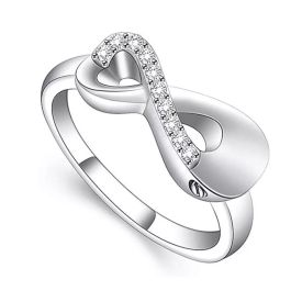 BEILIN 925 Sterling Silver Cremation Urn Ring - Heart Memorial Keepsake For Ashes With Cubic Zirconia