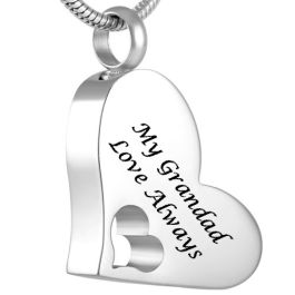 Stainless Steel Heart Cremation Necklace For Ashes - Engraved 'I Love You Forever', Waterproof, Includes Funnel Kit