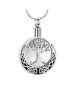 Pearl Tree of Life -Stainless Steel Cremation Ashes Jewellery Memorial Pendant