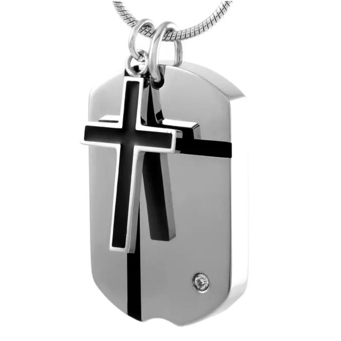 Cross dog tag top
