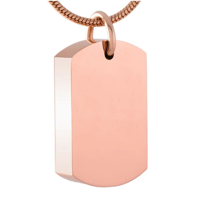 Rose gold new arrivals dog tag pendant