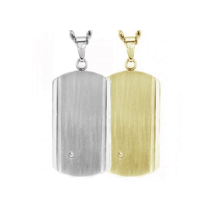 Small gold clearance dog tag pendant