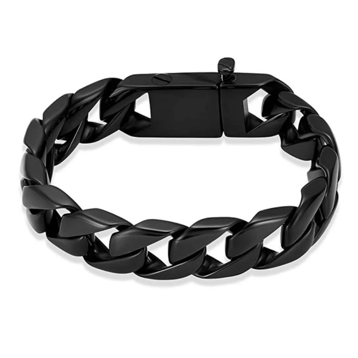 Ashes Jewellery black leather mens bracelet memorial urn