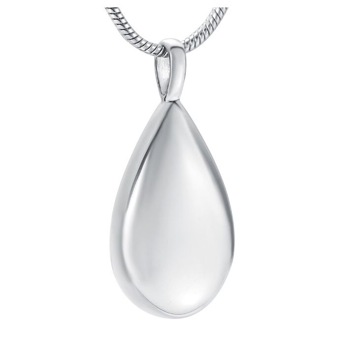 Silver Feather Teardrop Urn Necklace with Optional Birthstone –  Westcoastmemorials.ca