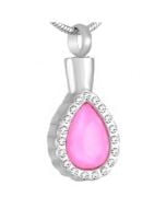 Always and Forever Tear Pink - Stainless Steel Cremation Ashes Jewellery Urn Pendant