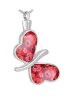 Butterfly Hearts - Stainless Steel Cremation Ashes Jewellery Pendant