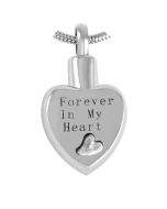 Forever in my Heart - Stainless Steel Cremation Ashes Pendant