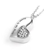 Forever in my Heart Teardrop Sparkle - Stainless Steel Ashes Memorial Jewellery Pendant