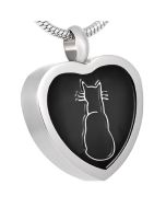 Kitty Heart - Stainless Steel Pet Ashes Jewellery Memorial Pendant
