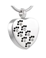 Paw Print Sparkle - Stainless Steel Pet Ashes Jewellery Pendant