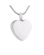 Plain Heart- Stainless Steel Cremation Ashes Jewellery Pendant