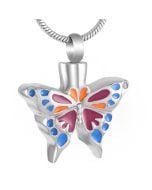 Soulful Butterfly - Stainless Steel Cremation Ashes Urn Pendant