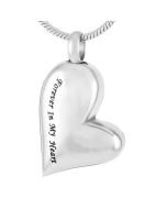 Forever in my Heart Teardrop - Stainless Steel Ashes Memorial Jewellery Pendant