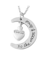 The Moon and Back - Stainless Steel Cremation Ashes Jewellery Pendant