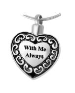 With Me Always Heart - Stainless Steel Cremation Pendant