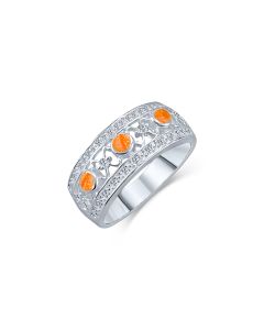 LifeStone™ Adore Ladies Cremation Ashes Ring-Amber-Sterling Silver