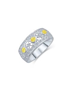 LifeStone™ Adore Ladies Cremation Ashes Ring-Daffodil-Sterling Silver