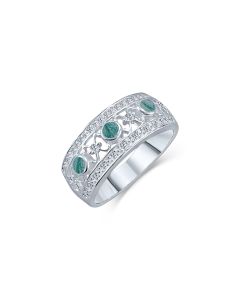 LifeStone™ Adore Ladies Cremation Ashes Ring-Peacock-Sterling Silver