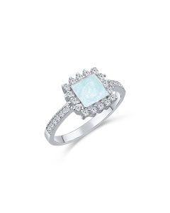 LifeStone™ Ladies Balmoral Cremation Ashes Ring-Aquamarine-Sterling Silver