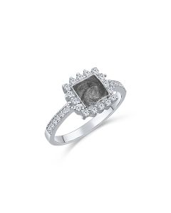 LifeStone™ Ladies Balmoral Cremation Ashes Ring-Midnight-Sterling Silver