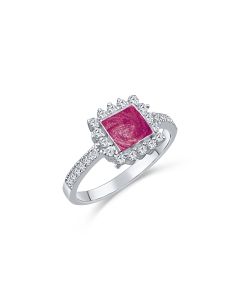 LifeStone™ Ladies Balmoral Cremation Ashes Ring-Mulberry-Sterling Silver