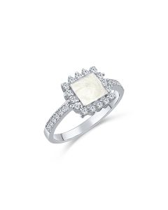 LifeStone™ Ladies Balmoral Cremation Ashes Ring-Pearl-Sterling Silver