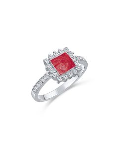 LifeStone™ Ladies Balmoral Cremation Ashes Ring-Rose-Sterling Silver