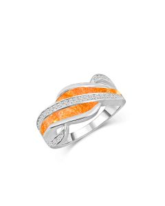 LifeStone™ Ladies Always Cremation Ashes Ring-Sterling Silver-Amber