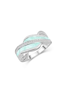 LifeStone™ Ladies Always Cremation Ashes Ring-Sterling Silver-Aquamarine