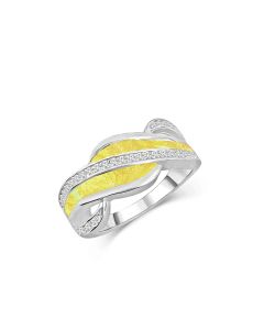 LifeStone™ Ladies Always Cremation Ashes Ring-Sterling Silver-Daffodil