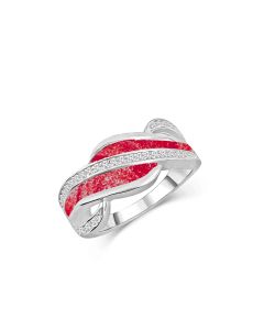 LifeStone™ Ladies Always Cremation Ashes Ring-Sterling Silver-Rose
