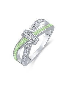 LifeStone™ Ladies Bow Ribbon Cremation Ashes Memorial Ring-Apple-Sterling Silver