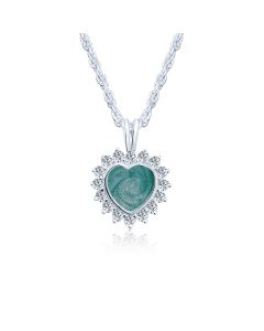 LifeStone™ Cherished Heart Cremation Ashes Pendant-Peacock