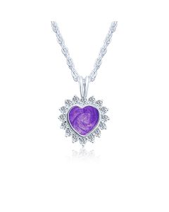 LifeStone™ Cherished Heart Cremation Ashes Pendant-Violet