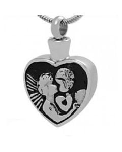 Cherub Heart - Stainless Steel Ashes Jewellery Memorial Pendant