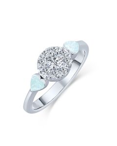 LifeStone™ Ladies Devotion Cremation Ashes Ring-Aquamarine-Sterling Silver