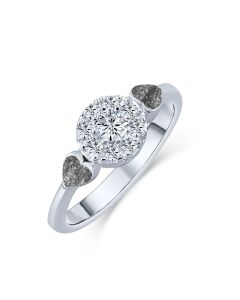 LifeStone™ Ladies Devotion Cremation Ashes Ring-Midnight-Sterling Silver