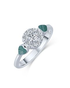LifeStone™ Ladies Devotion Cremation Ashes Ring-Peacock-Sterling Silver