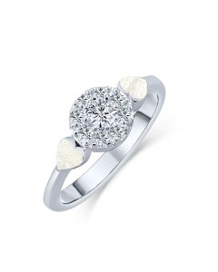 LifeStone™ Ladies Devotion Cremation Ashes Ring-Pearl-Sterling Silver