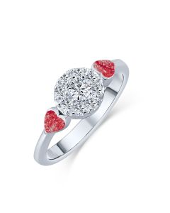 LifeStone™ Ladies Devotion Cremation Ashes Ring-Rose-Sterling Silver