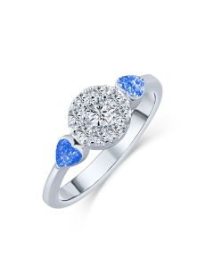 LifeStone™ Ladies Devotion Cremation Ashes Ring-Sapphire-Sterling Silver