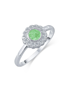 LifeStone™ Ladies Forever Fleur Cremation Ashes Ring-Apple-Sterling Silver