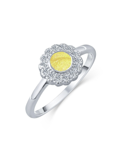 LifeStone™ Ladies Forever Fleur Cremation Ashes Ring-Daffodil-Sterling Silver