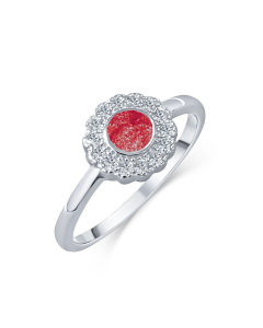 LifeStone™ Ladies Forever Fleur Cremation Ashes Ring-Rose-Sterling Silver
